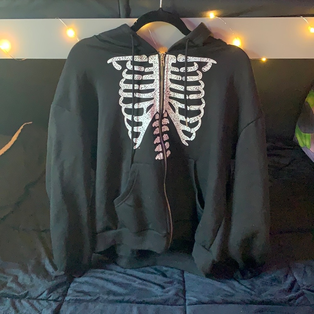 Shein skeleton zip up